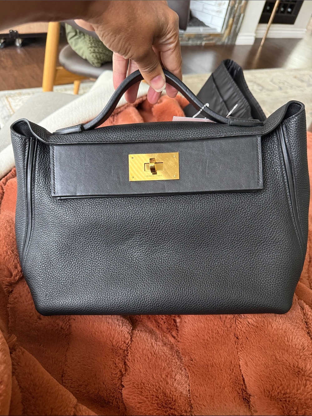 HERMES 24/24 Bag Maurice with Swift 29 Black certified Preowned